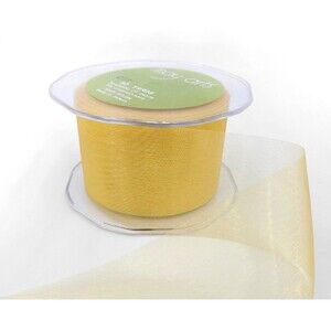 May Arts Yellow Soft Shimmer Organza Ribbon - 2 Inch - 50 Yards